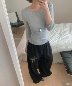 7分丈サイドシアリングTシャツ(10color) MELANGE