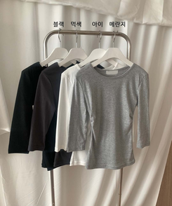 7分丈サイドシアリングTシャツ(10color)