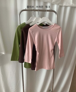 7分丈サイドシアリングTシャツ(10color)