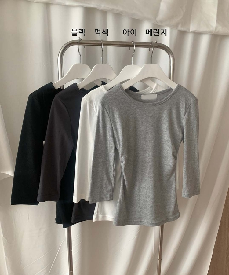 7分丈サイドシアリングTシャツ(10color)