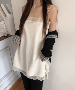 レースキャミソールミニワンピース IVORY