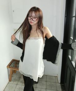 レースキャミソールミニワンピース IVORY