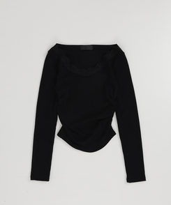 【マフラー付き】レーススリムTシャツ