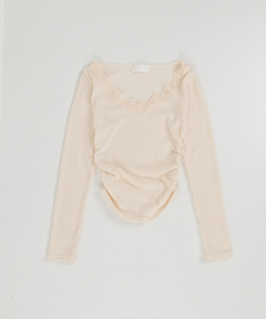 【マフラー付き】レーススリムTシャツ