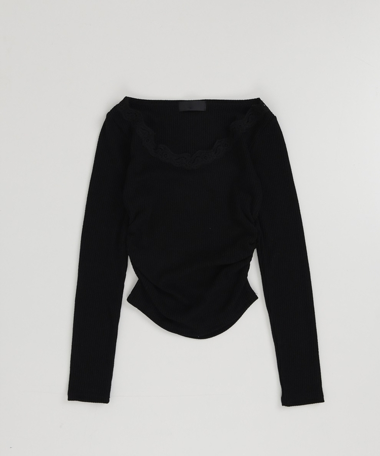 【マフラー付き】レーススリムTシャツ