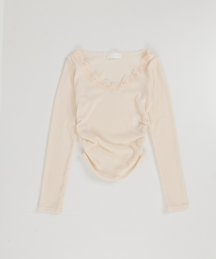 【マフラー付き】レーススリムTシャツ