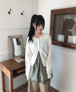 レースロングレイヤードキャミソール KHAKI