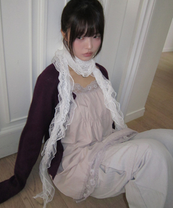 レースロングレイヤードキャミソール PINK