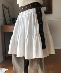 ティアードフリルミディスカート IVORY