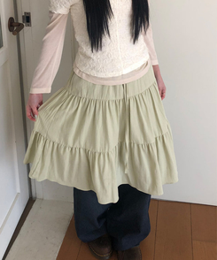 ティアードフリルミディスカート MINT