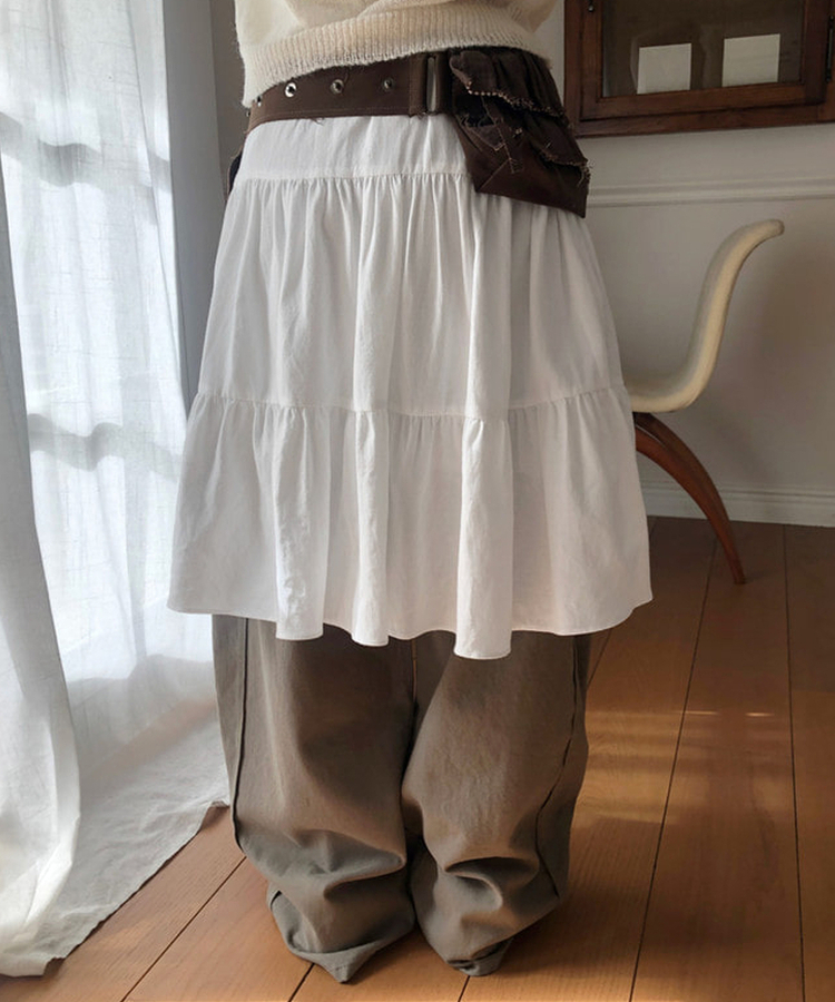 ティアードフリルミディスカート IVORY