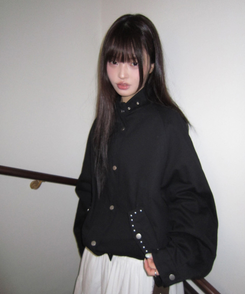 ルーズフィットスタッドモッズジャケット BLACK