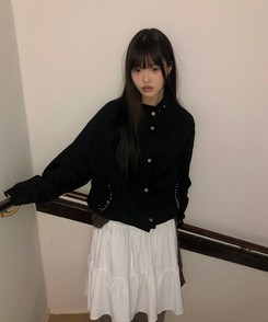 ルーズフィットスタッドモッズジャケット BLACK