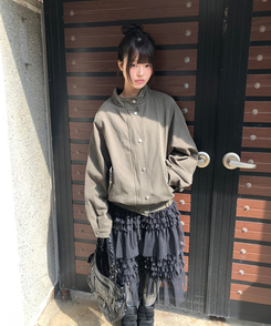 ルーズフィットスタッドモッズジャケット KHAKI