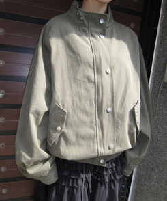 ルーズフィットスタッドモッズジャケット KHAKI