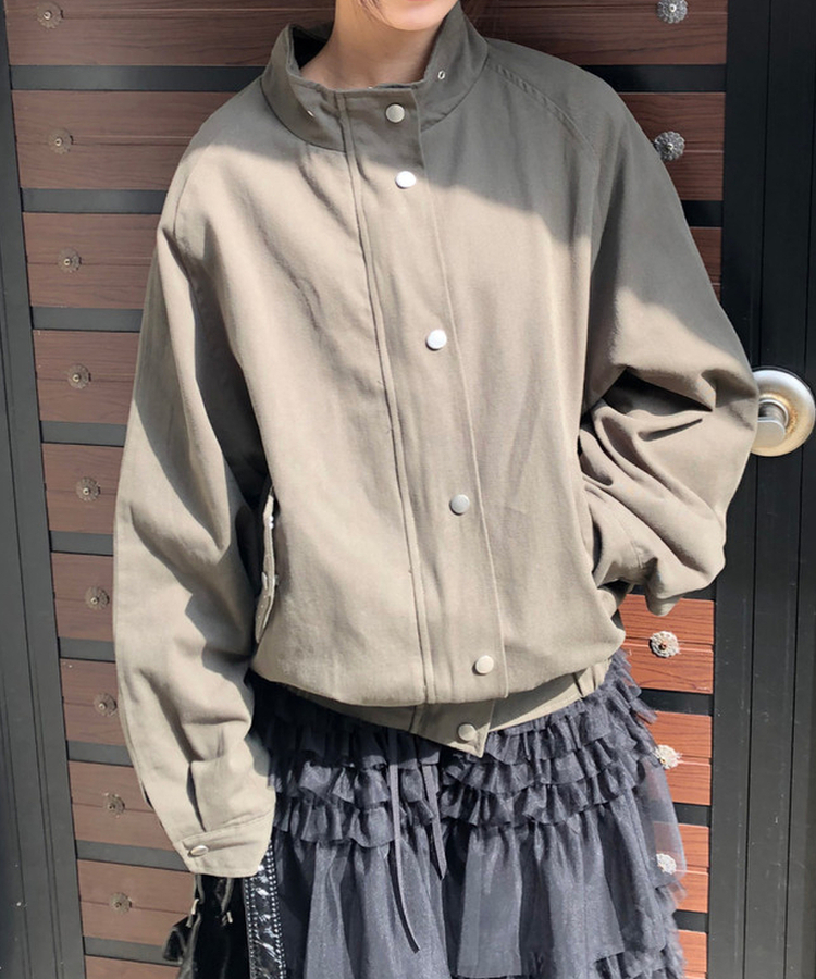 ルーズフィットスタッドモッズジャケット KHAKI