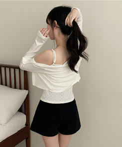 【SET】ドットリボンキャミソール＋カーディガン(5color) IVORY