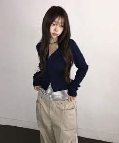 スリットコットンワイドパンツ LIGHT BEIGE