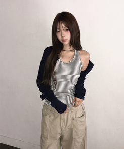 スリットコットンワイドパンツ LIGHT BEIGE