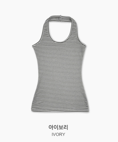 ストライプホルターネックキャミソール