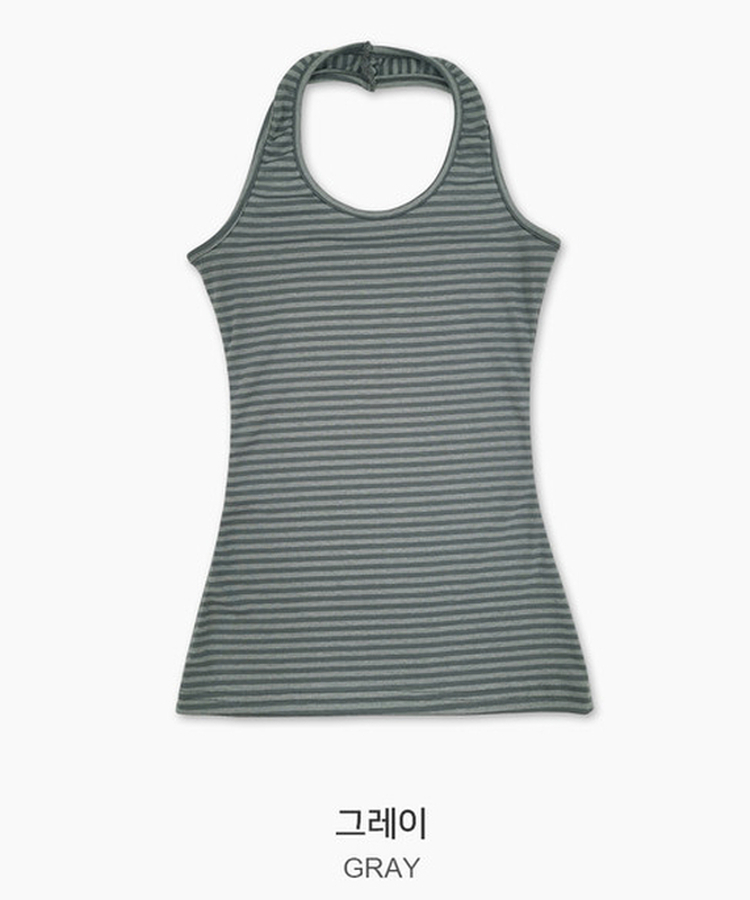 ストライプホルターネックキャミソール