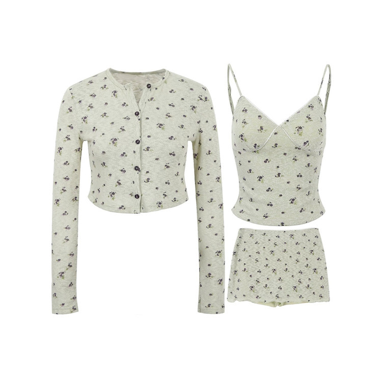 【SET着用可能】グリーンアップルカーディガンセット3ps