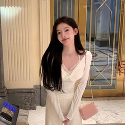 ホルターネックレースTシャツ IVORY