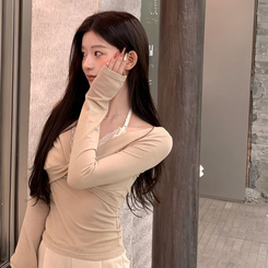 ホルターネックレースTシャツ BEIGE