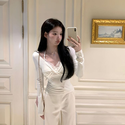 ホルターネックレースTシャツ IVORY