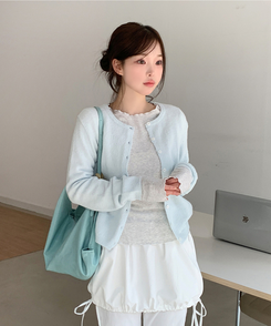 波形スリムTシャツ(5color) WHITE MELANGE