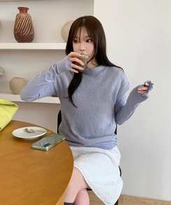 波形スリムTシャツ(5color) LAVENDER BLUE