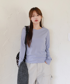 波形スリムTシャツ(5color) LAVENDER BLUE