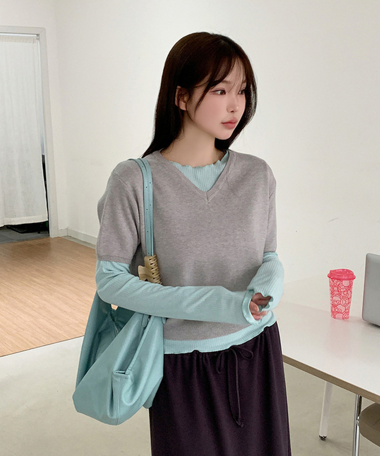 波形スリムTシャツ(5color) MINT