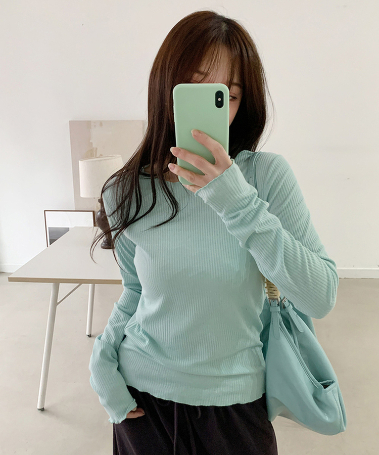 波形スリムTシャツ(5color) MINT