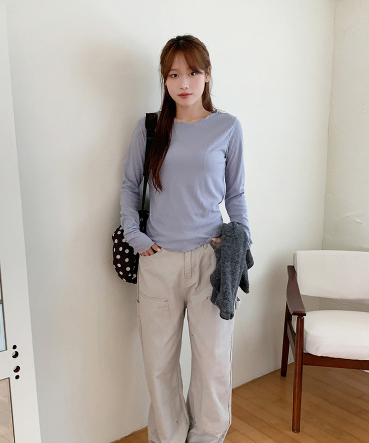 波形スリムTシャツ(5color) LAVENDER BLUE