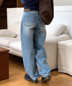 ワイドロングデニムパンツ MILK BLUE