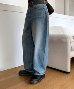 ワイドロングデニムパンツ MILK BLUE
