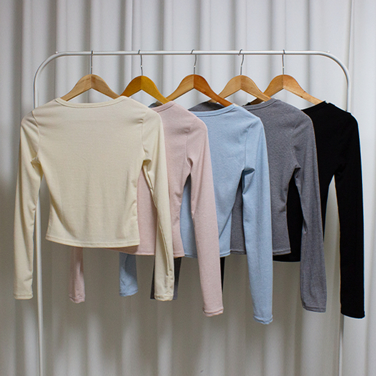 リボンレイヤード長袖Tシャツ(5color)