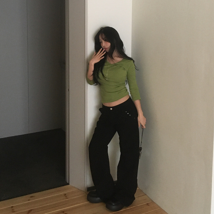 7分丈インナーTシャツ(10color) LIGHT GREEN