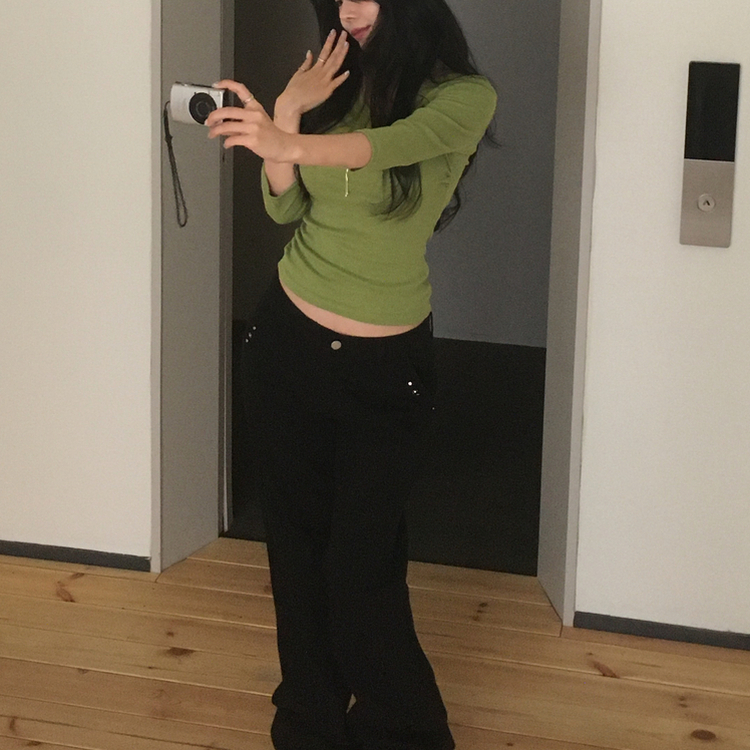 7分丈インナーTシャツ(10color) LIGHT GREEN