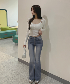 ベーシックブーツカットデニムパンツ LIGHT DENIM