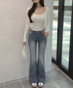 ベーシックブーツカットデニムパンツ LIGHT DENIM