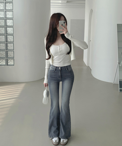 ベーシックブーツカットデニムパンツ LIGHT DENIM