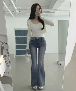 ベーシックブーツカットデニムパンツ LIGHT DENIM