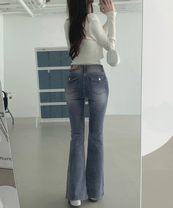 ベーシックブーツカットデニムパンツ LIGHT DENIM