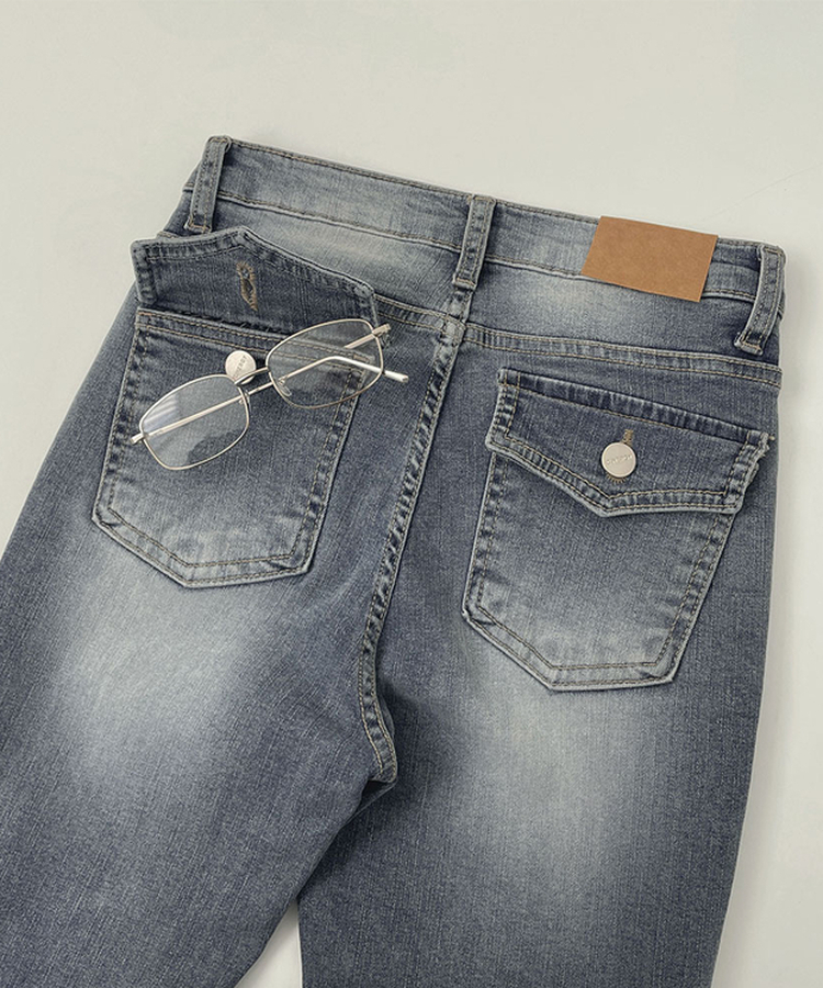 XSL골반뽕 백포켓 슬림핏 부츠컷 스판 데님 팬츠