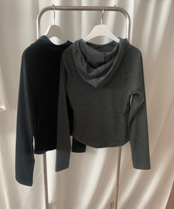 斜めボタンハイネックフードＴ