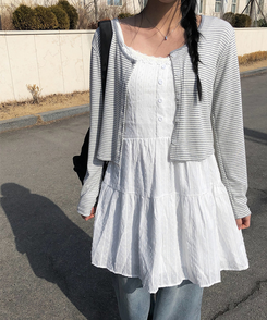 フラワーパンチングレースワンピース IVORY