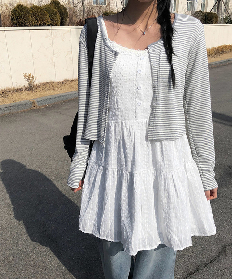 フラワーパンチングレースワンピース IVORY