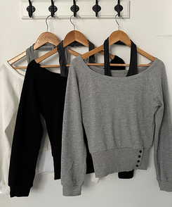 【SET】オフショルボタントレーナー ホルターネックキャミソール